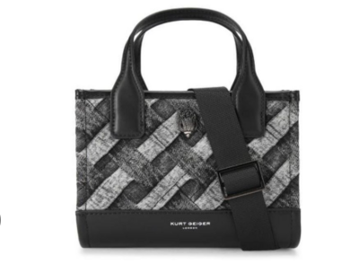 Kurt Geiger Xs Kensington Square Denim Crossbody Tote in Black